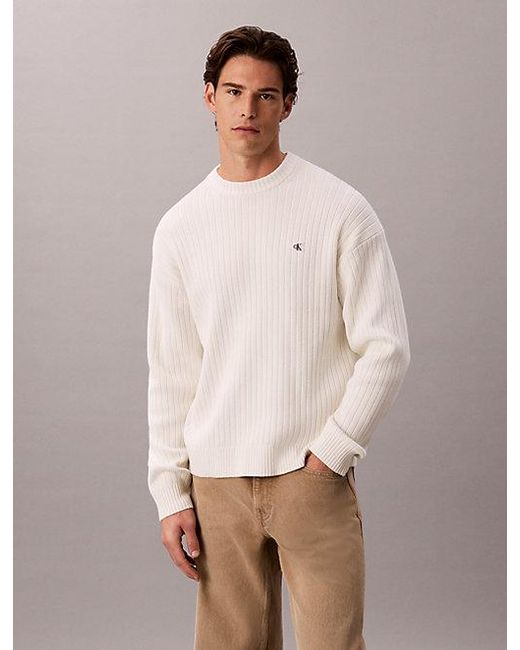 Calvin Klein Multicolor Jeans Cotton Ribbed Jumper for men