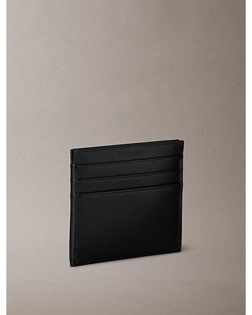 Calvin Klein Black Leather Rfid Monogram Cardholder
