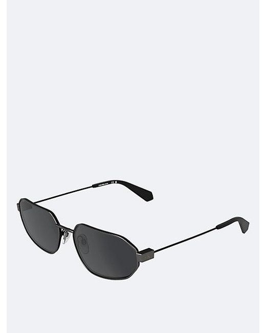 Calvin Klein White Modified Rectangle Sunglasses Ckj26200S
