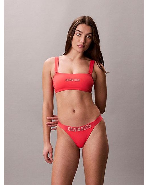 Calvin Klein Red Bandeau Bikini Top Intense Power