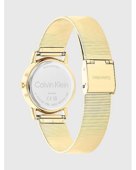 Calvin Klein Metallic Linear Dial Mesh Bracelet Watch