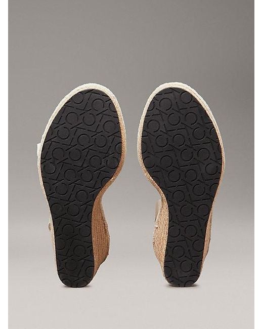 Calvin Klein Metallic Espadrille-Wedges Aus Leder