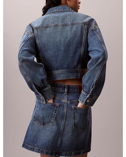 Calvin Klein Blue Denim Mini Wrap Skirt