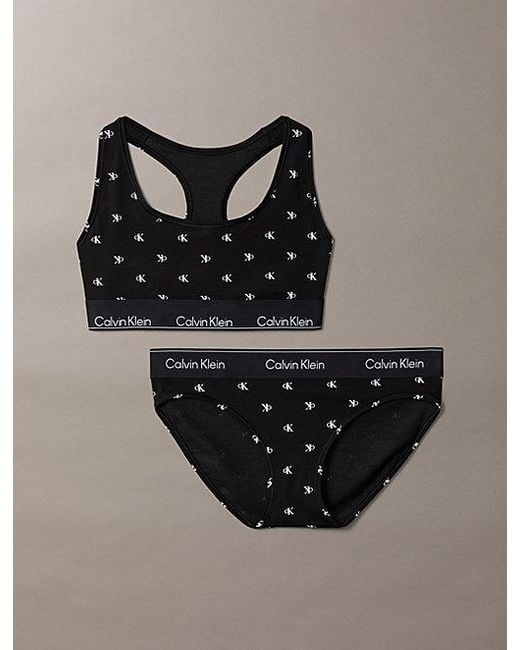 Calvin Klein Black Unlined Bralette Set
