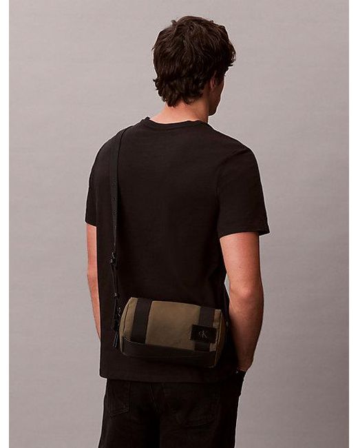 Calvin Klein Green Canvas Camera Bag for men