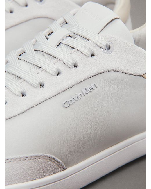 Calvin Klein Metallic Leather Low Profile Trainers