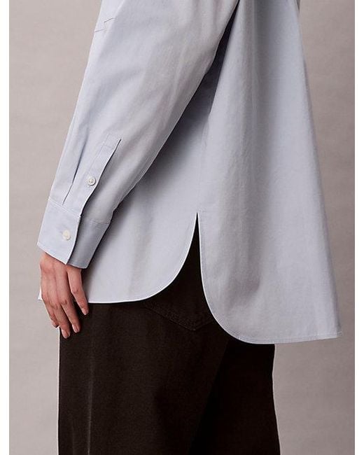 Calvin Klein Gray Jeans Poplin Relaxed Button Up Shirt