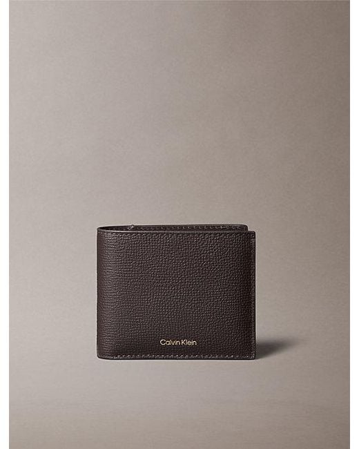 Calvin Klein Gray Leather Bifold Wallet for men