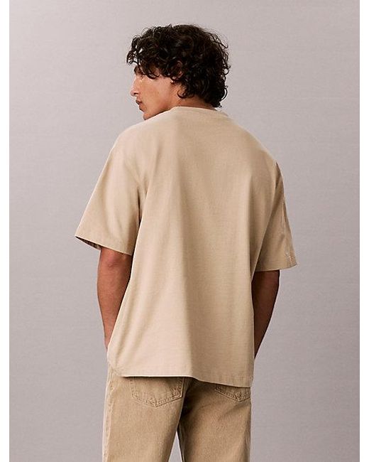 Calvin Klein Natural Relaxed Heavy Jersey Logo T-Shirt for men