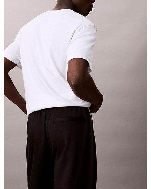 Calvin Klein Black Double Knit Track Trousers for men
