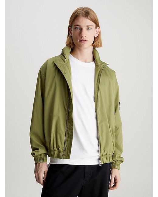 Chaqueta holgada de algodón con cremallera Calvin Klein de hombre de color Green
