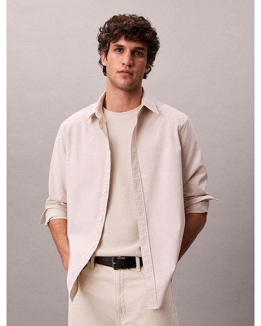 Calvin Klein Pink Solid Classic Oxford Button-Down Shirt for men