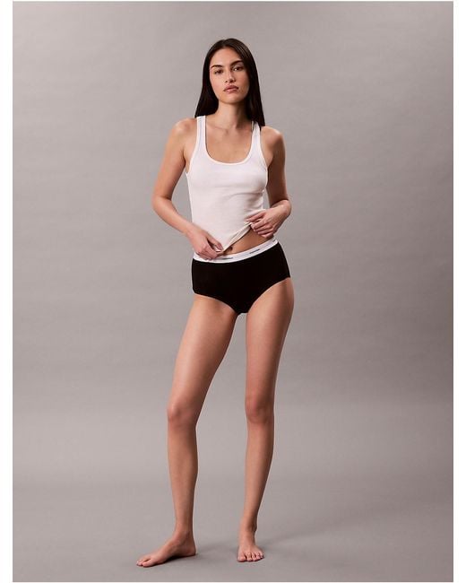 Calvin Klein White Briefs Cotton Stretch Rib