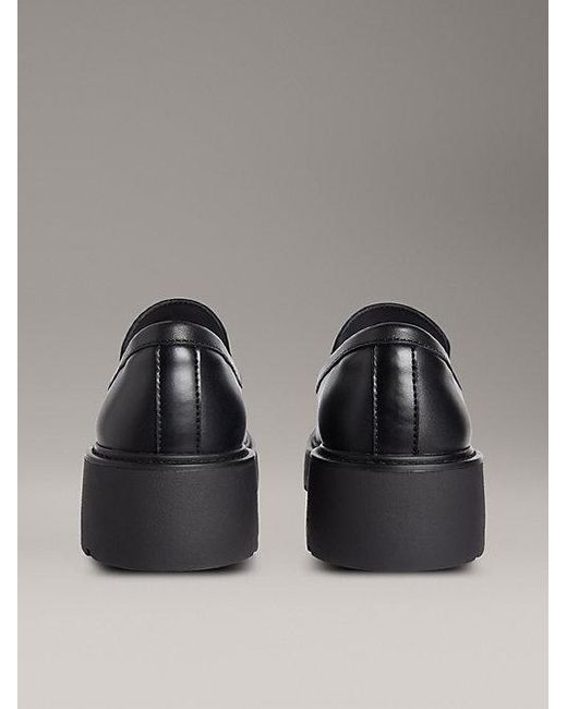 Calvin Klein Gray Jeans Leather Platform Loafers