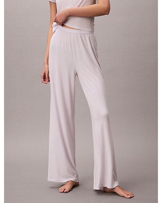 Calvin Klein Gray Soft Modal Rib Pyjama Pants