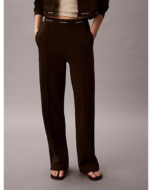 Calvin Klein Brown Jeans Logo Waistband Wide Leg Joggers