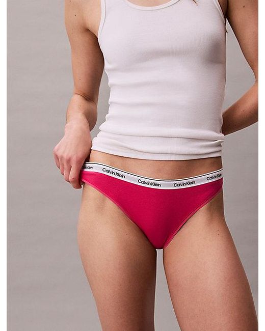 Calvin Klein Red Bikini Briefs Icon Logo