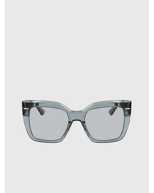 Calvin Klein Gray Rectangle Sunglasses