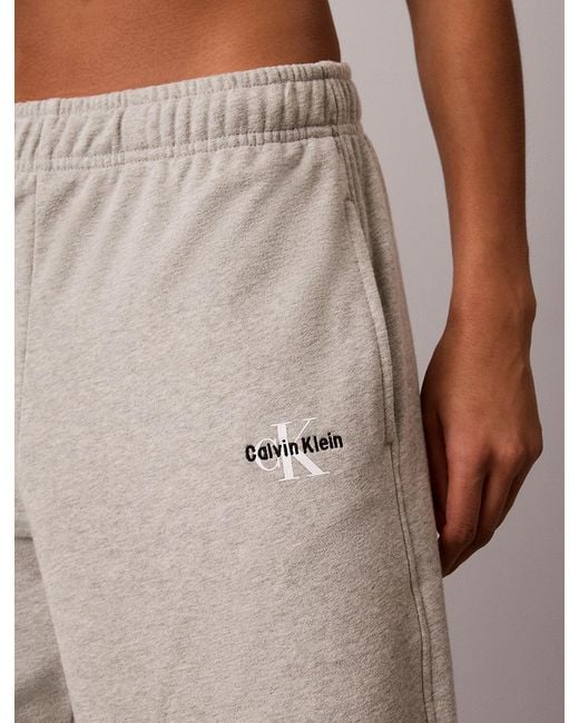 Calvin Klein Gray Cotton Blend Terry Lounge Joggers