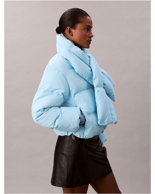 Calvin Klein Blue Short Down Puffer Jacket