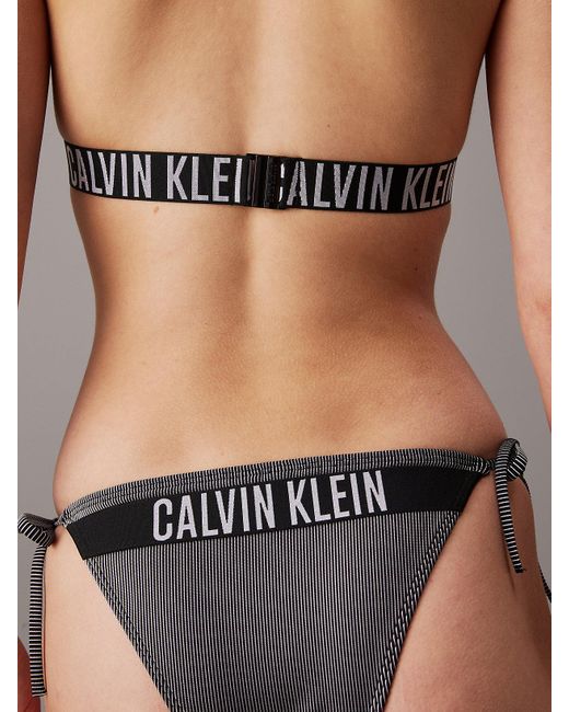 Calvin Klein Black Tie Side Bikini Bottoms - Intense Power
