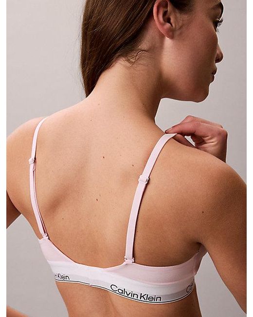 Calvin Klein Brown Lightly Lined Triangle Bralette Icon Cotton Modal