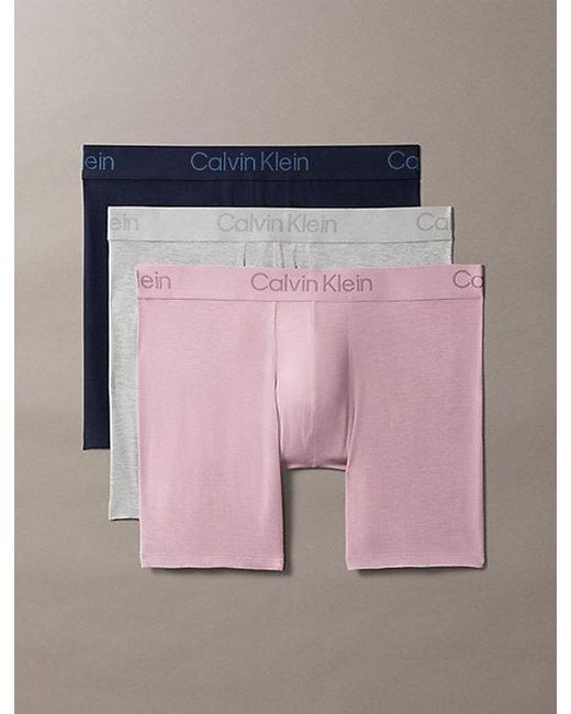 Calvin Klein Pink 3 Pack Boxer Briefs Ultra Soft Modal for men