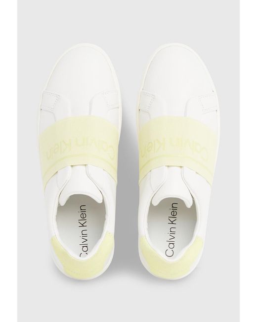 Chaussures à enfiler en cuir Calvin Klein en coloris White