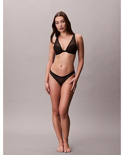 Calvin Klein Black Bikini Briefs Minimalist Mesh