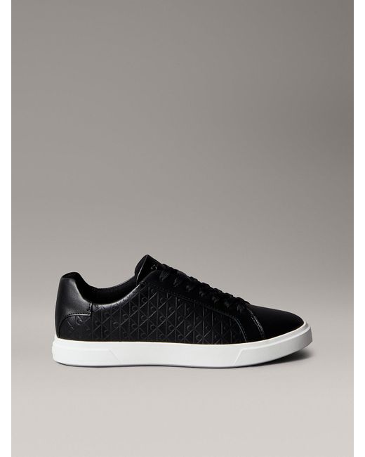 Baskets En Cuir À Motif Logo Emblème Calvin Klein en coloris Black