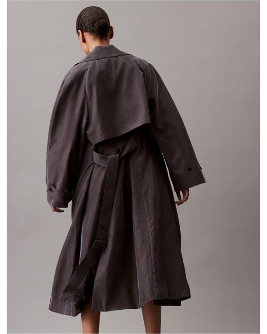 Calvin Klein Black Relaxed Trench Coat