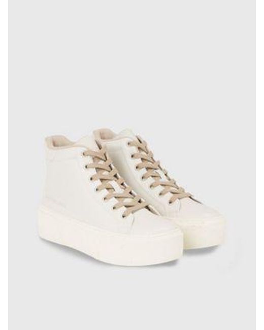 Calvin Klein Natural High-Top-Sneakers mit Plateausohle