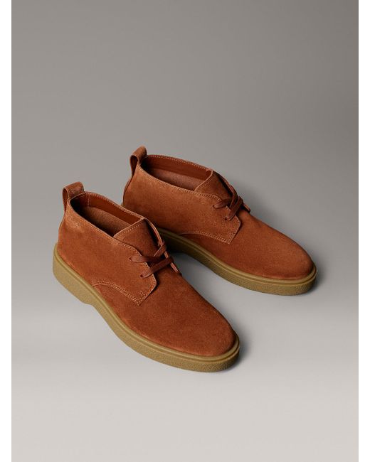 Calvin Klein Brown Suede Airfit Cushioned Desert Boots for men