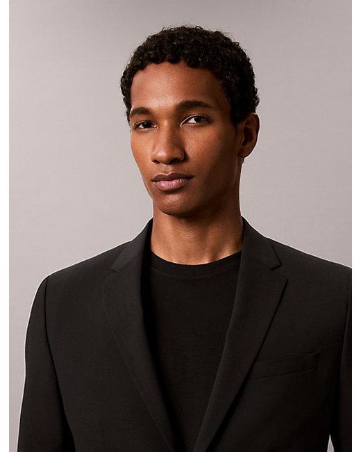 Calvin Klein Black Slim Wool Stretch Blazer for men