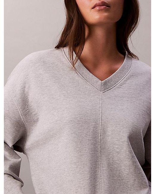 Calvin Klein Gray Jeans Relaxed Woven Monologo French Terry Sweatshirt