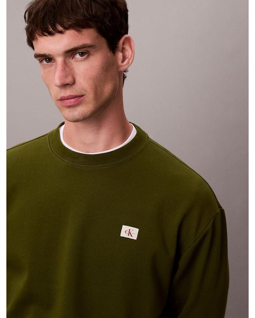 Calvin Klein Multicolor Cotton Terry Badge Sweatshirt for men