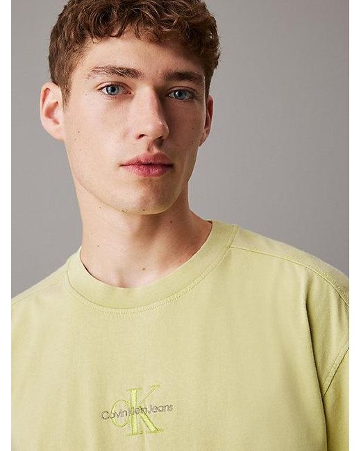 Calvin Klein Relaxed T-shirt Van Gewassen Katoen in het Gray voor heren