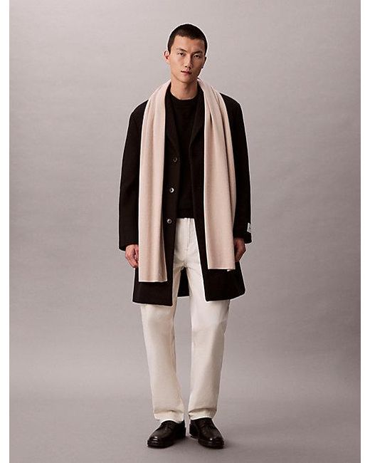 Calvin Klein Natural Signature Logo Scarf for men