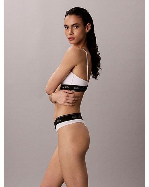 Calvin Klein White Thong Icon Cotton Modal