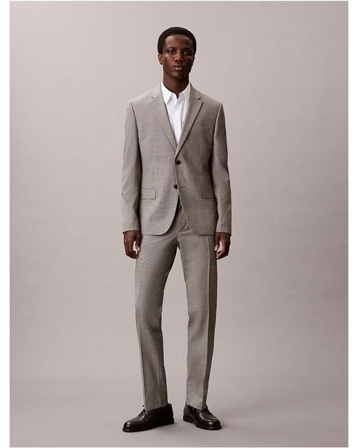 Calvin Klein Men's Natural Houndstooth Slim Pants