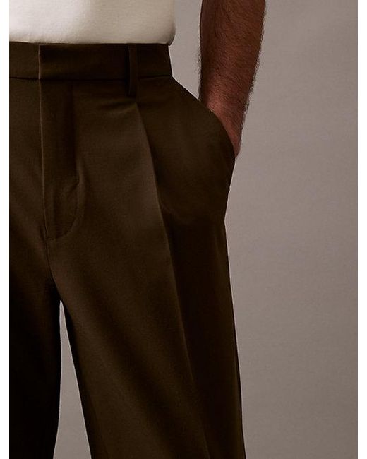 Calvin Klein Zachte Tailored Plooibroek in het Multicolor voor heren