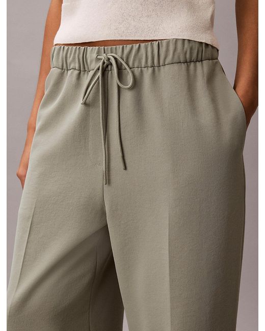 Calvin Klein Natural Soft Twill Drawstring Trousers