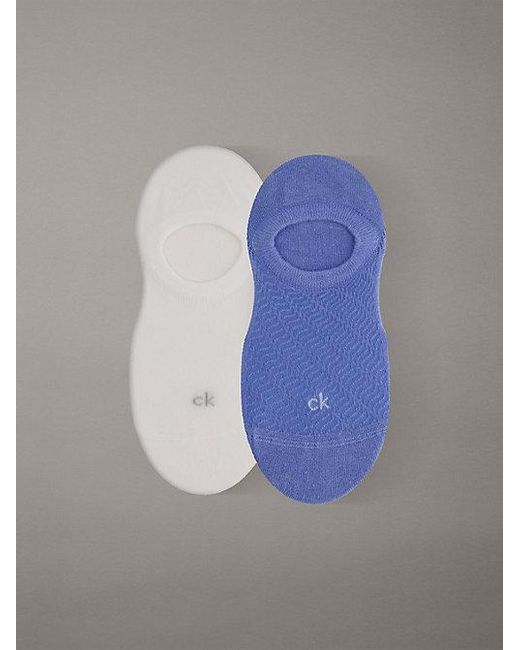 Calvin Klein Blue 2 Pack Soft Texture Invisible Socks