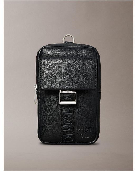 Calvin Klein Black Cargo Phone Crossbody Bag for men