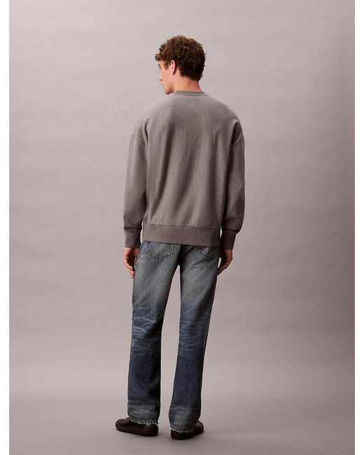 Calvin Klein Gray Relaxed Monogram Sweatshirt for men