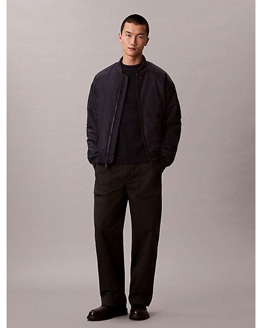 Calvin Klein Black Jeans Ribbed Cotton Monogram Jumper for men