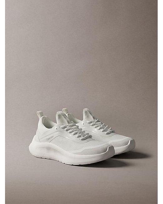 Calvin Klein White Ck Curve Lightweight Runner Trainers