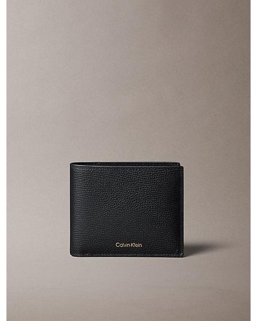 Calvin Klein Gray Leather Bifold Wallet for men