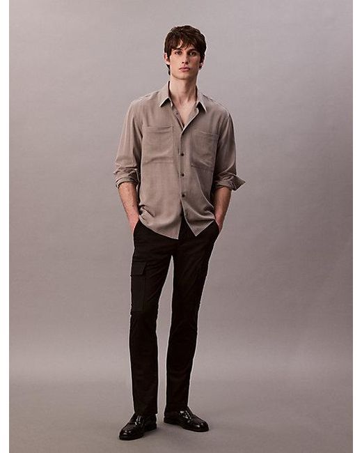 Calvin Klein Slim Stretch Cargobroek in het Black voor heren
