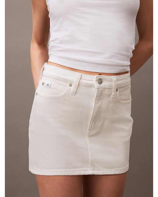 Calvin Klein Multicolor Denim Micro Mini Skirt